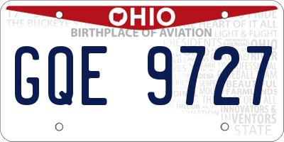 OH license plate GQE9727