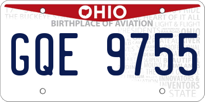 OH license plate GQE9755