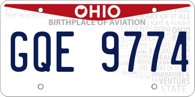 OH license plate GQE9774