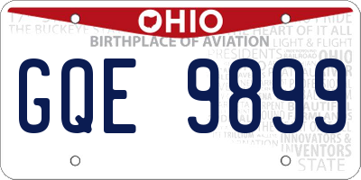 OH license plate GQE9899