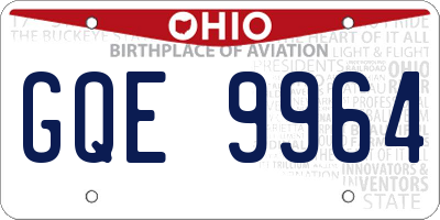 OH license plate GQE9964