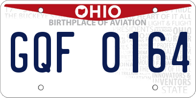 OH license plate GQF0164