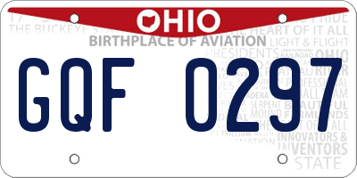 OH license plate GQF0297