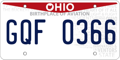 OH license plate GQF0366
