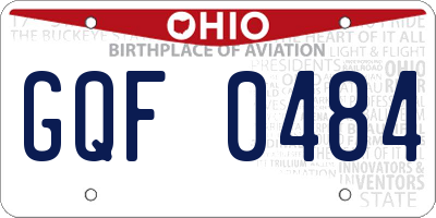 OH license plate GQF0484
