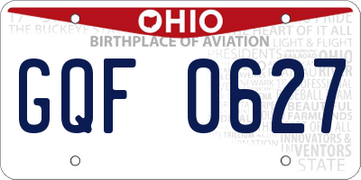 OH license plate GQF0627