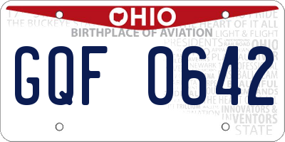 OH license plate GQF0642