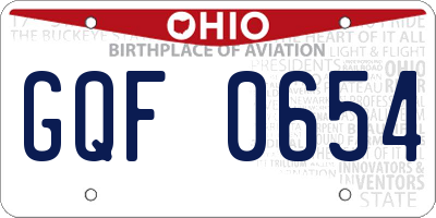 OH license plate GQF0654