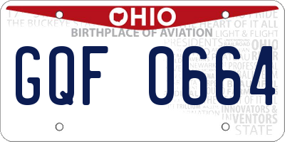 OH license plate GQF0664