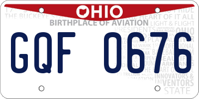OH license plate GQF0676
