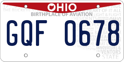 OH license plate GQF0678