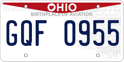 OH license plate GQF0955