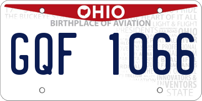 OH license plate GQF1066