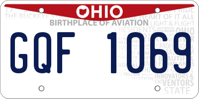 OH license plate GQF1069