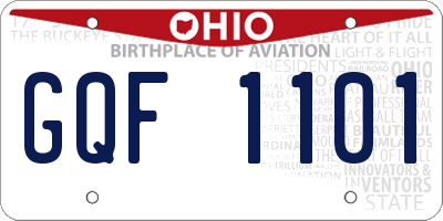 OH license plate GQF1101