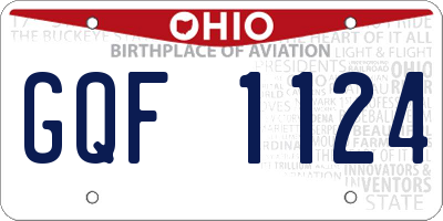 OH license plate GQF1124