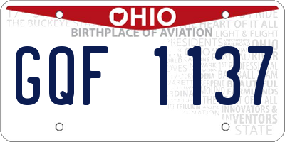 OH license plate GQF1137