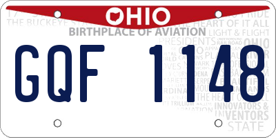 OH license plate GQF1148