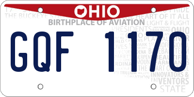 OH license plate GQF1170