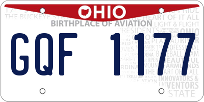 OH license plate GQF1177