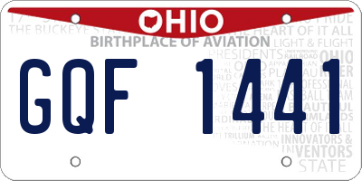 OH license plate GQF1441