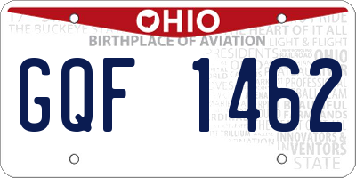 OH license plate GQF1462