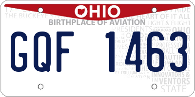 OH license plate GQF1463