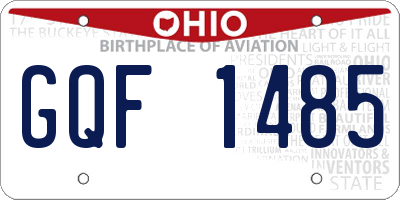 OH license plate GQF1485