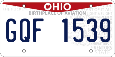 OH license plate GQF1539