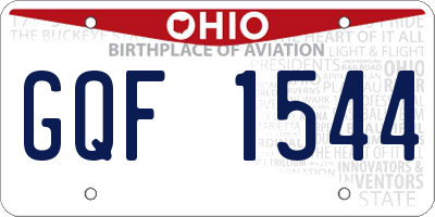 OH license plate GQF1544