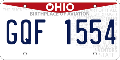 OH license plate GQF1554