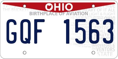 OH license plate GQF1563