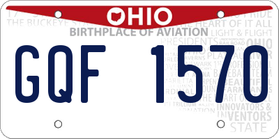 OH license plate GQF1570