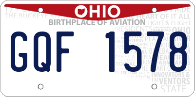 OH license plate GQF1578