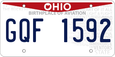 OH license plate GQF1592