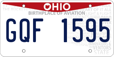 OH license plate GQF1595