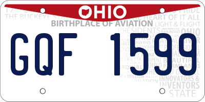 OH license plate GQF1599
