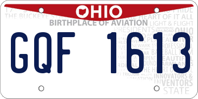 OH license plate GQF1613