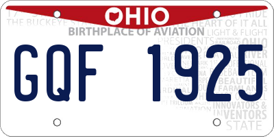 OH license plate GQF1925