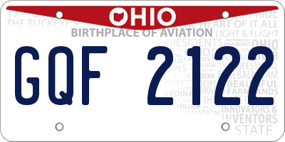 OH license plate GQF2122