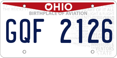 OH license plate GQF2126