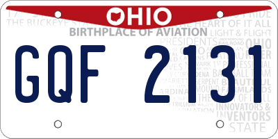 OH license plate GQF2131
