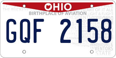 OH license plate GQF2158