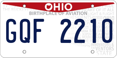 OH license plate GQF2210