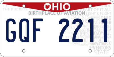 OH license plate GQF2211