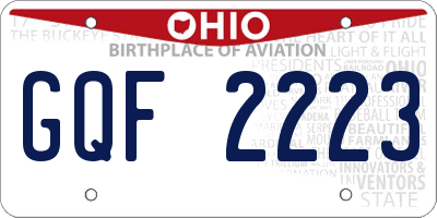 OH license plate GQF2223
