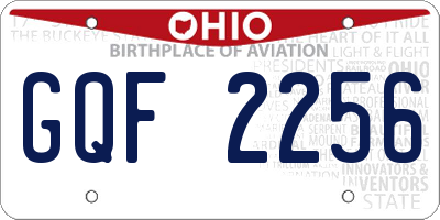 OH license plate GQF2256