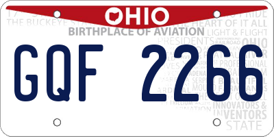 OH license plate GQF2266