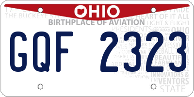 OH license plate GQF2323