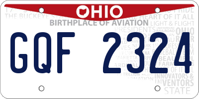 OH license plate GQF2324